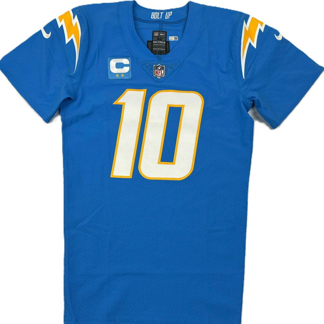 Justin Herbert TEAM ISSUED Los Angeles Chargers NFL Jersey includes sleeves 💯 RARE ⚡ Inc COA 🛡️