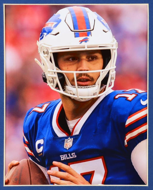 Josh Allen Hand-Signed Buffalo Bills Custom FRAMED Jersey - NFL Memorabilia🏈