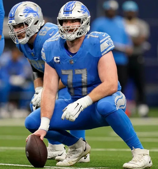Frank Ragnow GAME WORN 💪 11/19/23 Detroit Lions 🦁 Nike NFL Jersey 👕 vs. Chicago Bears Salute 2 Service game Inc. PSA Certification 🛡️
