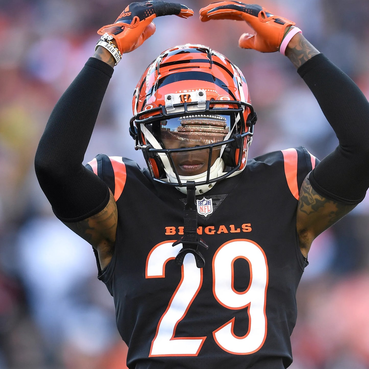 Cam Taylor-Britt GAME WORN πͺ 10/05/25 Cincinnati Bengals Nike NFL Jersey vs.Lions inc. COA π‘οΈ