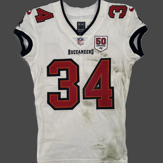 Bryce Hall GAME-WORN 8/23/25 Tampa Bay Buccaneers OnField NFL Jersey vs.Bills