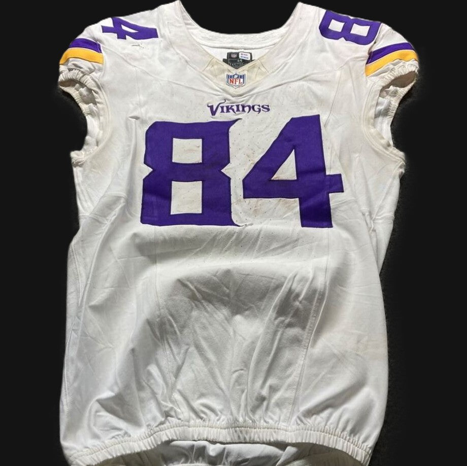 Josh Oliver GAME WORN ๐ช 09/28/25 PHOTO MATCHED ๐ธ Minnesota Vikings vs Pittsburgh Steelers NFL Jersey Also includes PSA Authentication