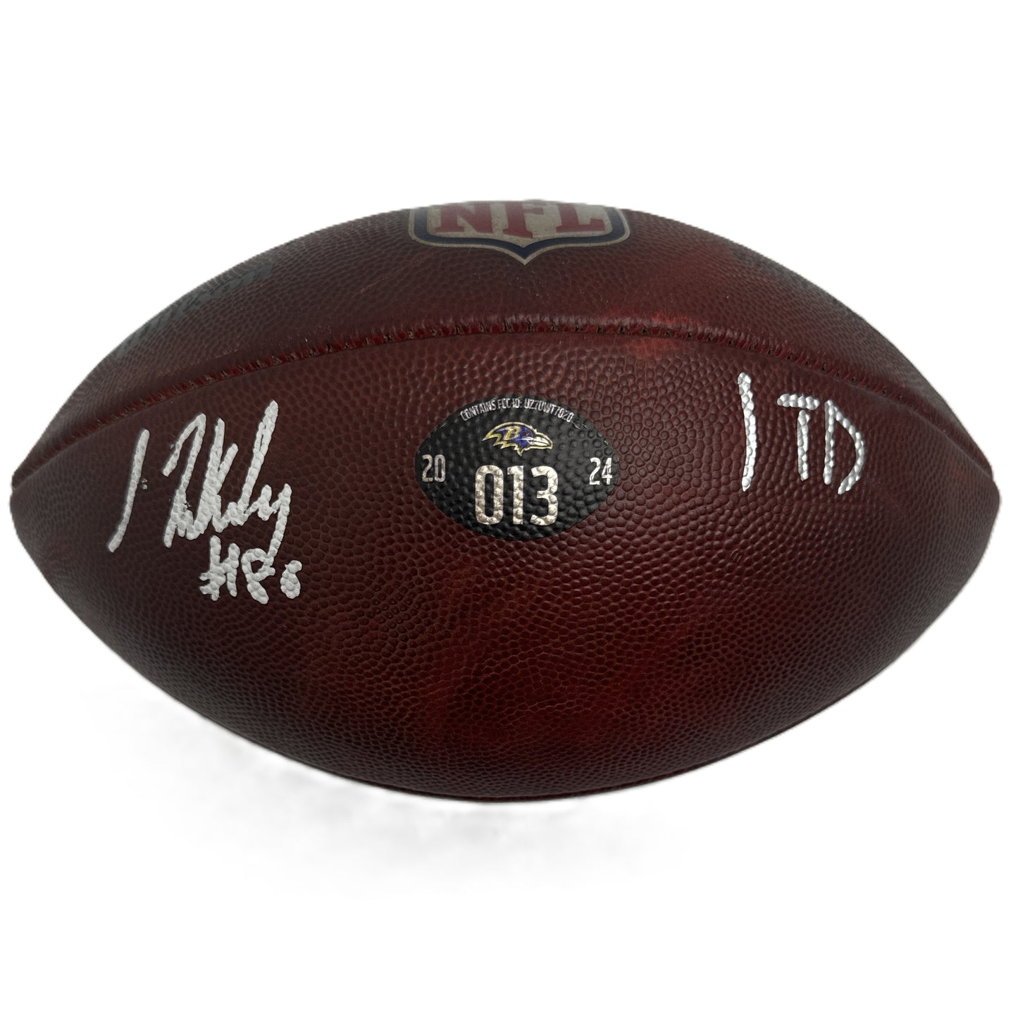 Isaiah Likely Signed🖊️GAME USED💪12/21/24 Baltimore Ravens💜NFL Ball Inscribed 1 TD🏈vs Steelers (Ravens Win)