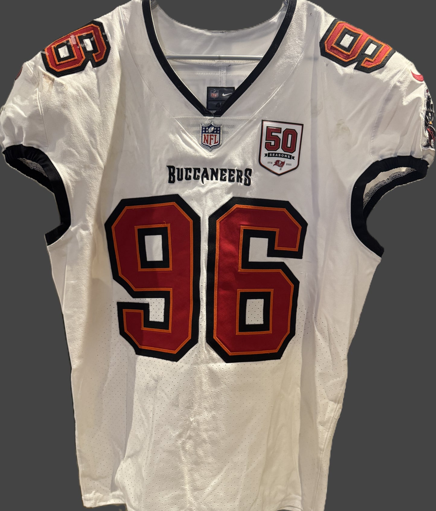 Greg Gaines GAME-WORN 8/23/25 Tampa Bay Buccaneers OnField NFL Jersey vs.Bills