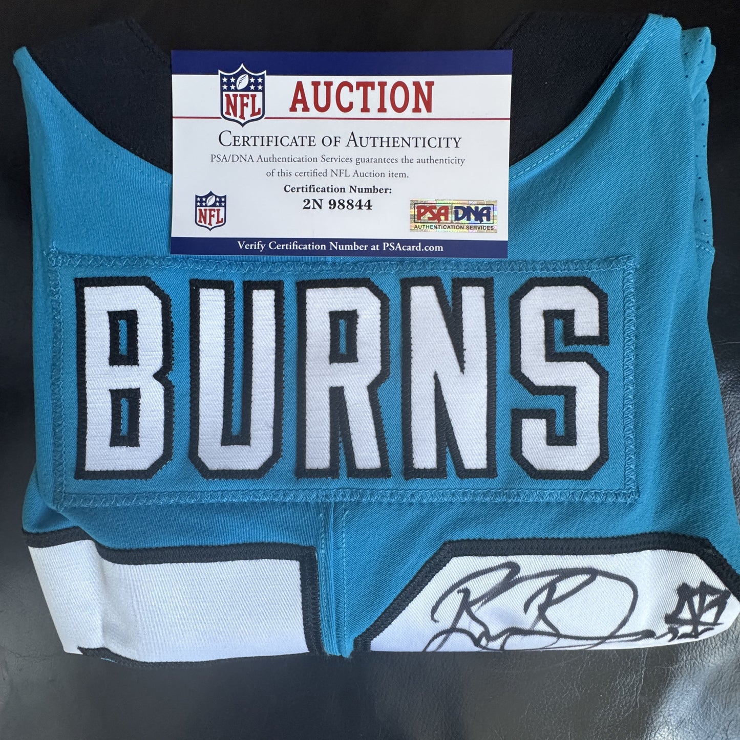 Brian Burns Hand Signed ✍️ AUTHENTIC 💪 Carolina Panthers On-Field NFL Jersey Inc. PSA Certification 🛡️
