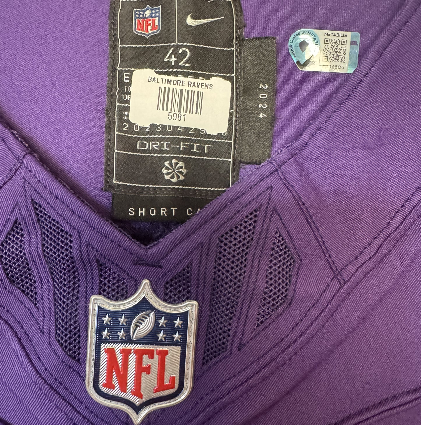 Charlie Kolar GAME-WORN💪from the 2025 season Baltimore Ravens💜Jersey Also includes COA