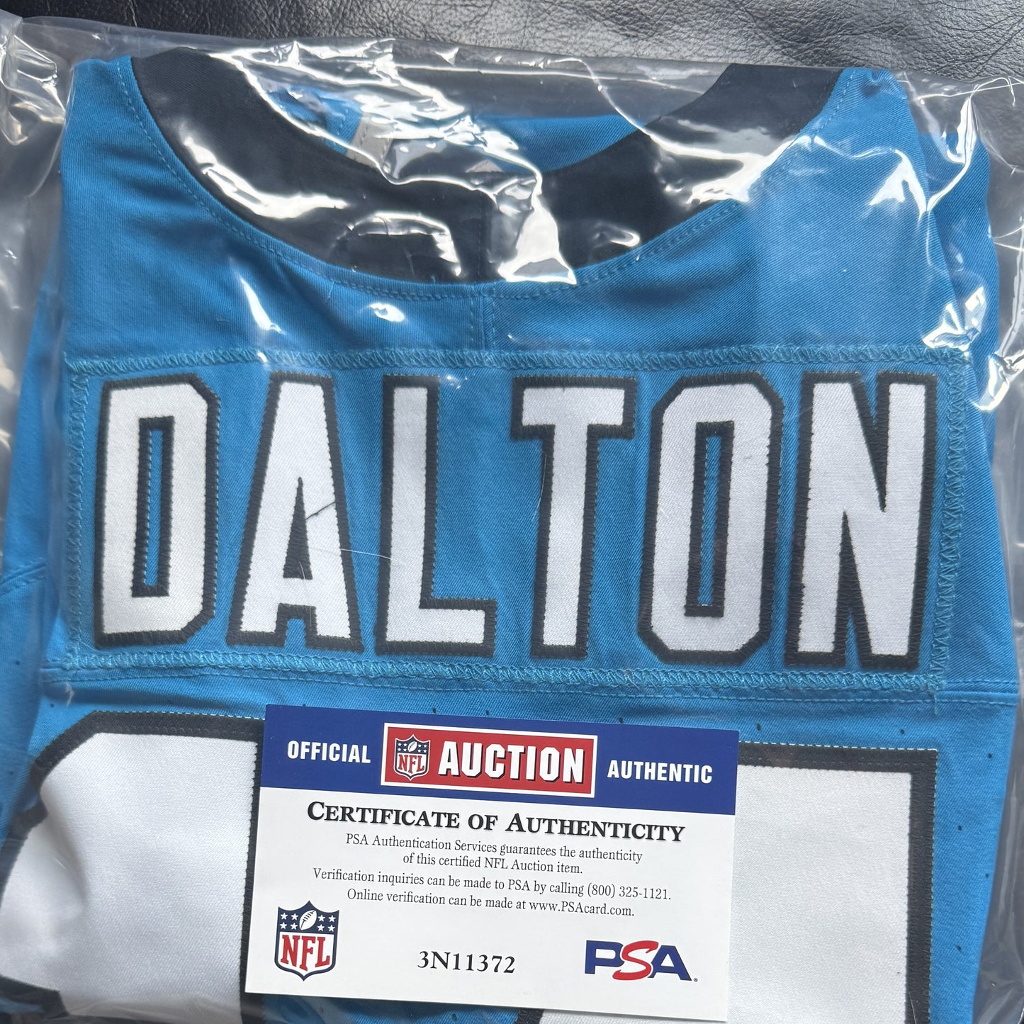 Andy Dalton GAME WORN πͺ11/10/24 Carolina Panthers π Nike NFL Jersey π vs Giants includes PSA Authenticity β