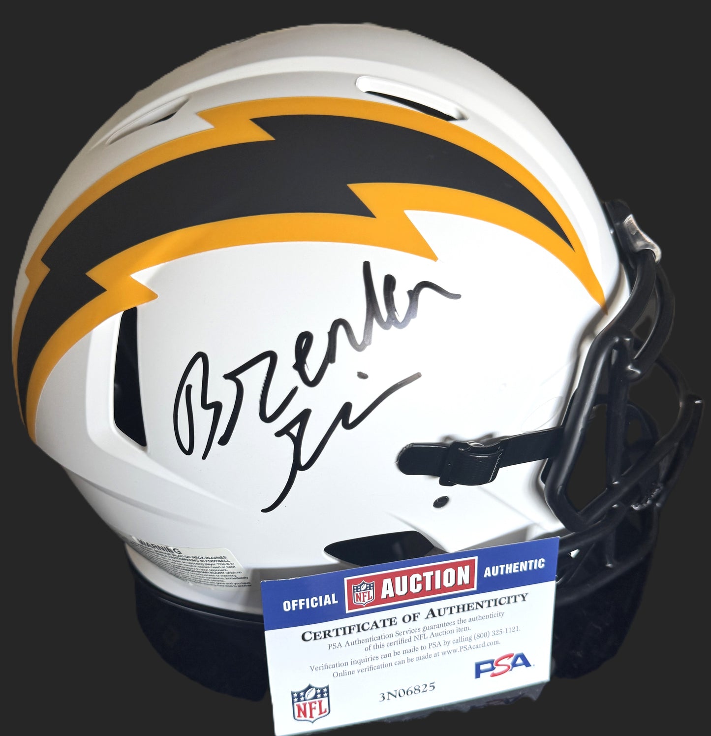 Brenden Rice Signed Los Angeles Chargers⚡Full-Size Authentic Lunar Eclipse Speed Helmet💥