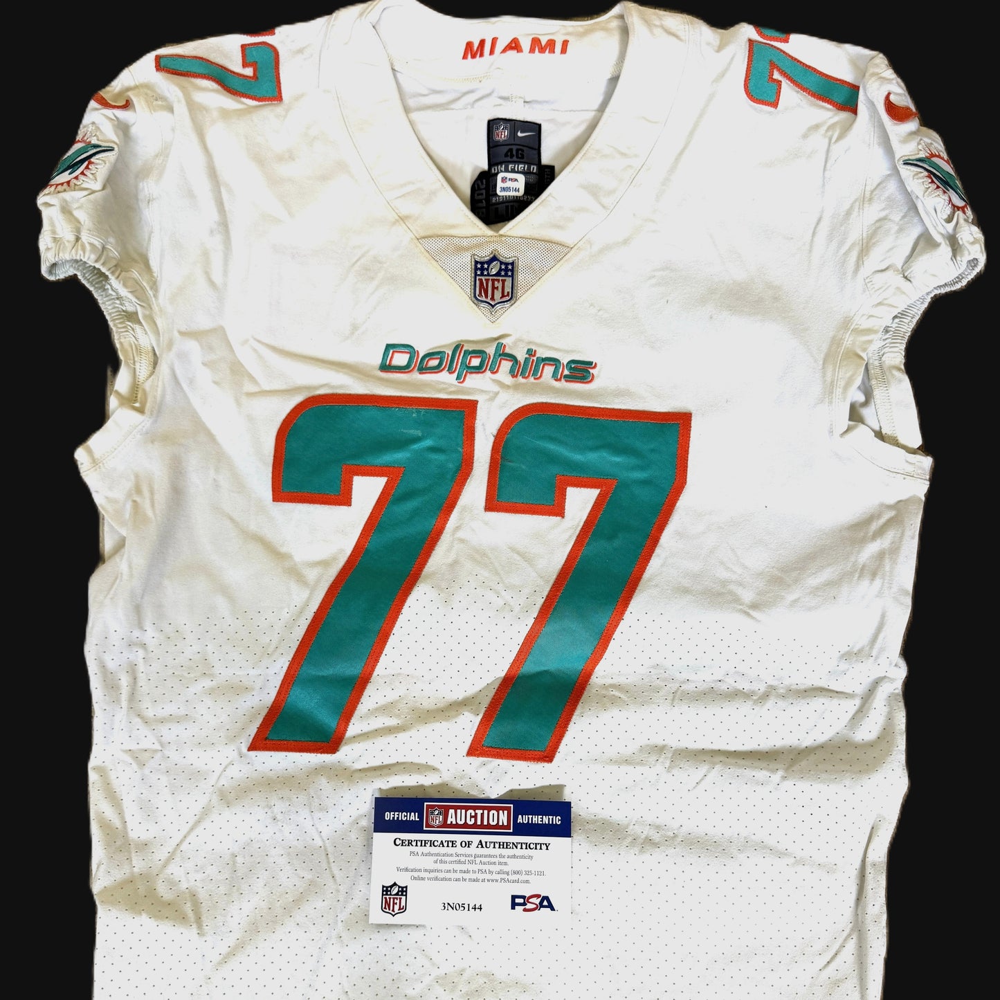 Jesse Davis GAME WORN 💪 Miami Dolphins 🐬 Nike On-Field NFL Jersey🎽 includes PSA Authenticity 🛡️