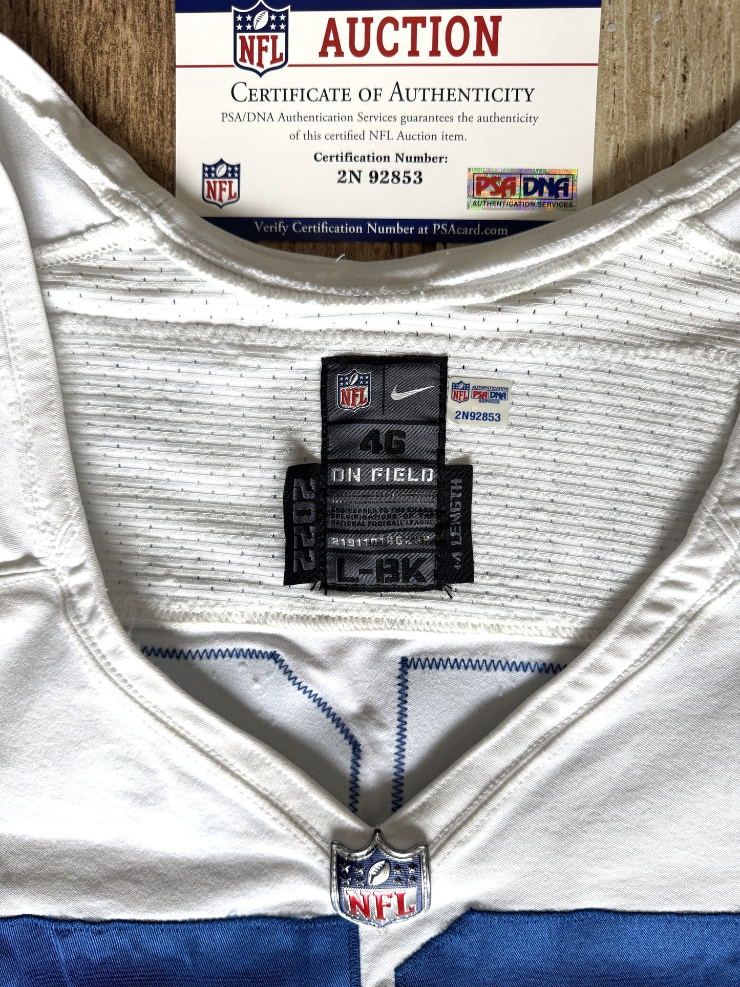 Ryan Kelly Signed โ๏ธ GAME WORN 10/06/22 Indianapolis Colts On-Field NFL Jersey ๐ฝ vs. Denver Broncos Also includes PSA Authenticity ๐ก๏ธ