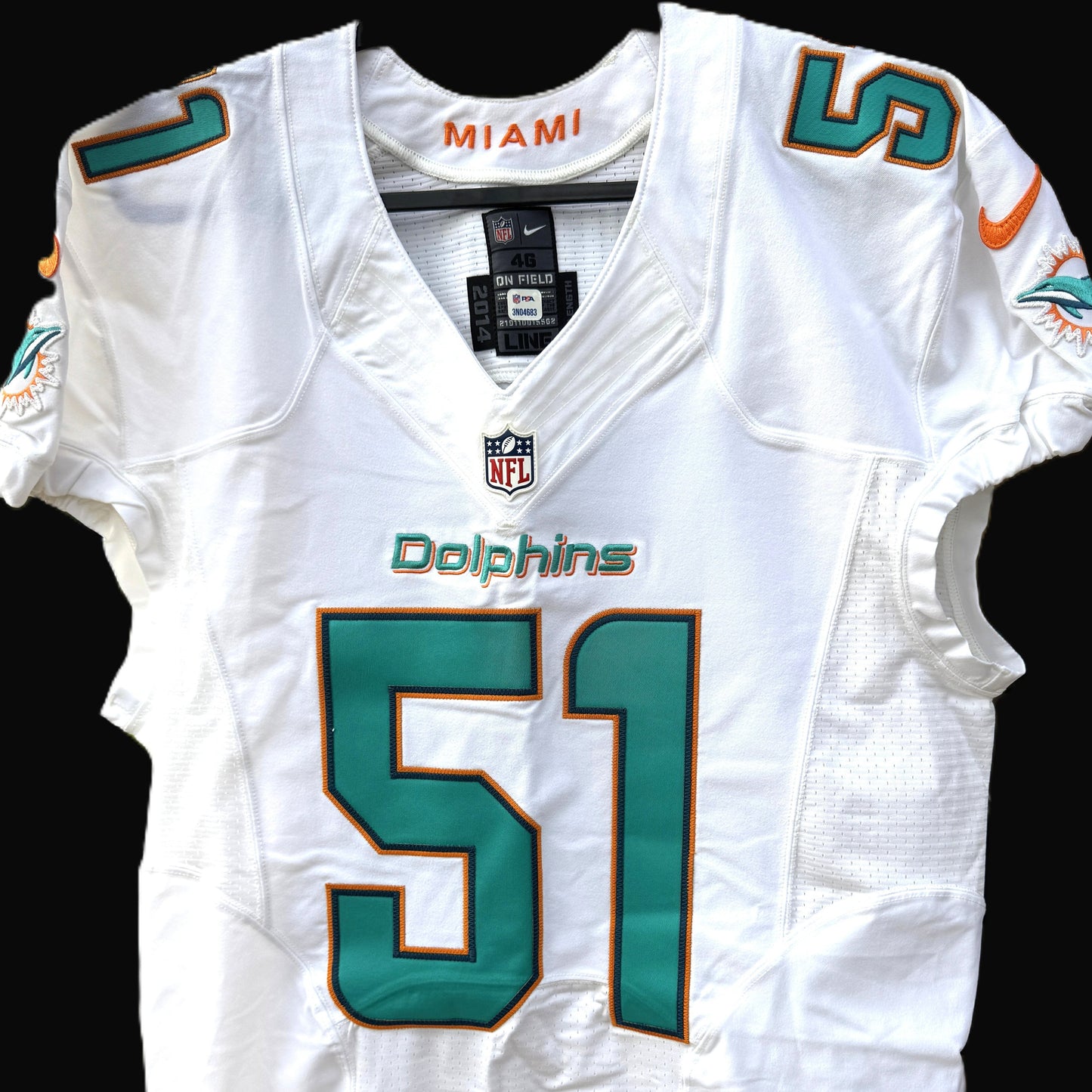 Mike Pouncey GAME/TEAM ISSUED Miami Dolphins 🐬 Nike On-Field NFL Jersey👕 Inc. PSA Authenticity 🛡️