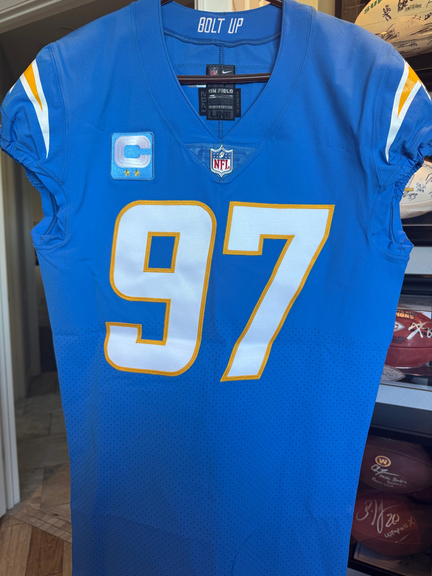 Joey Bosa TEAM-ISSUEDđȘLos Angeles ChargersâĄNFL Nike JerseyđIncludes Captains Patch