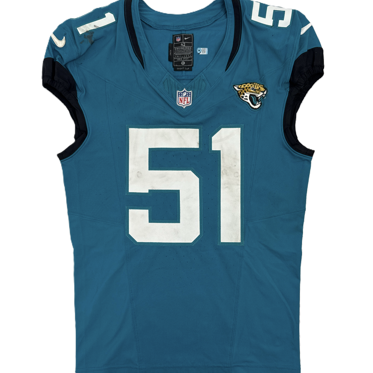 Ventrell Miller GAME WORN 09/07/25 Jacksonville Jaguars π Nike NFL Jersey π vs. Carolina Panthers First Game of the 2025 Season