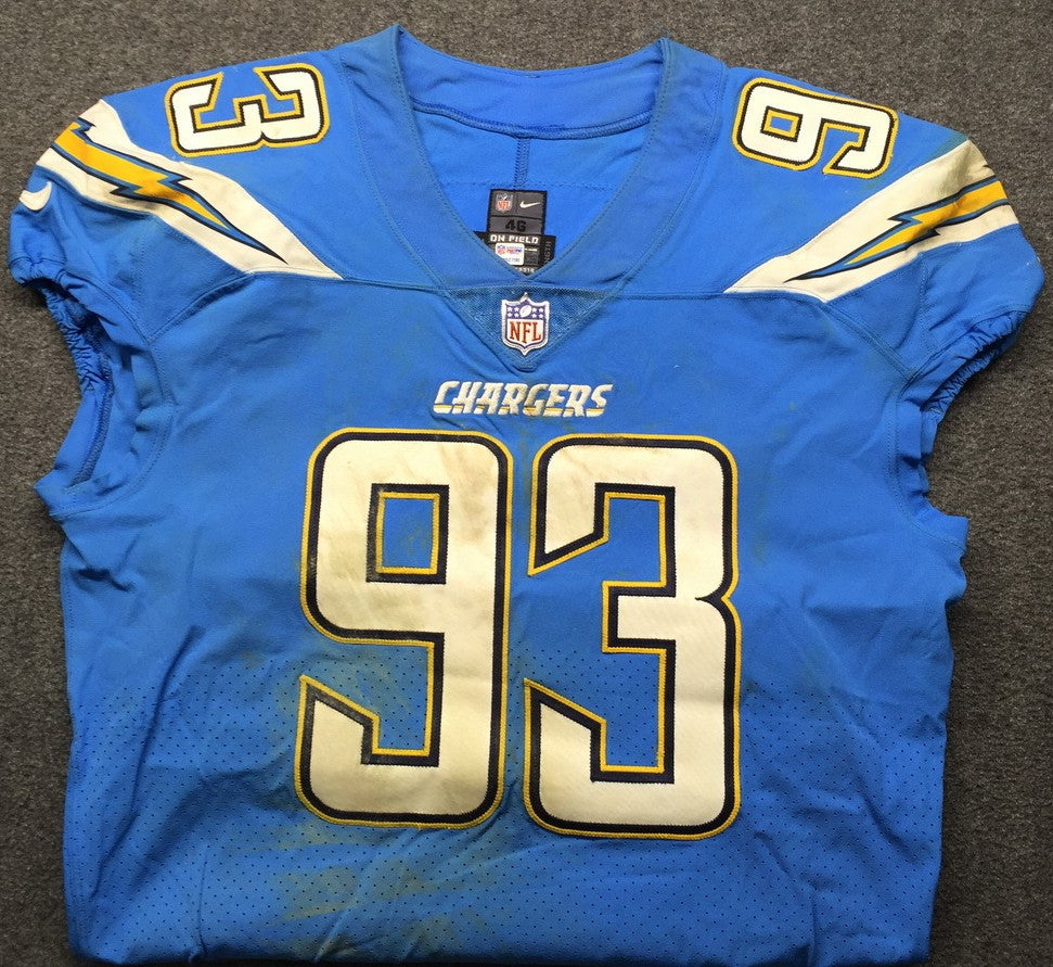 Darius Philon GAME-USED 10/21/18 Los Angeles Chargers⚡NFL Jersey London Games vs Titans