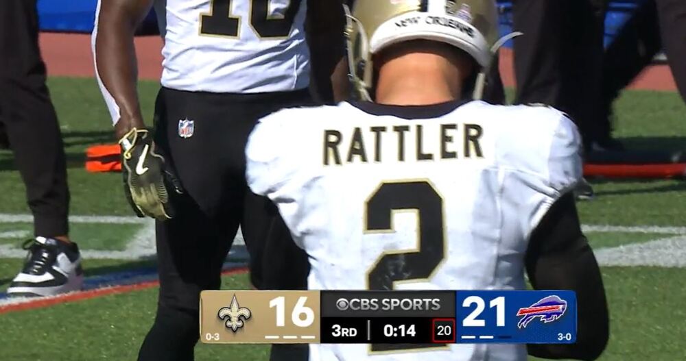 Spencer Rattler GAME WORN 09/28/25 New Orleans Saints ⚜️ Nike NFL Jersey vs Bills Includes PSA Authenticity 🛡️