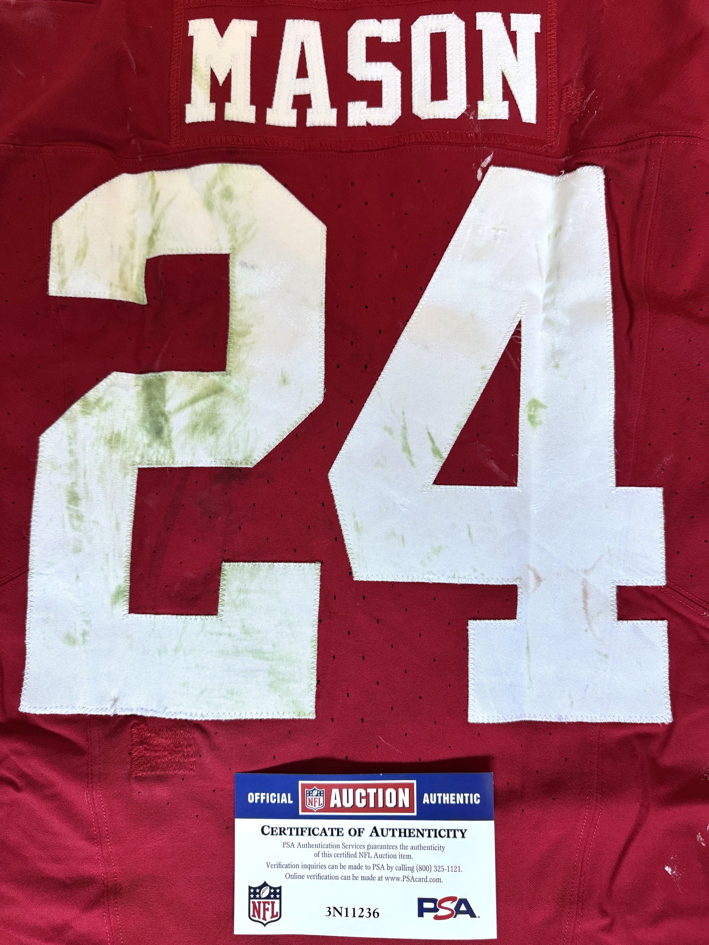 Jordan Mason GAME WORN 10/20/24 PHOTO MATCHED 📸 San Francisco 49ers NFL Jersey 👕 vs Kansas City Chiefs Also includes PSA COA 🛡️