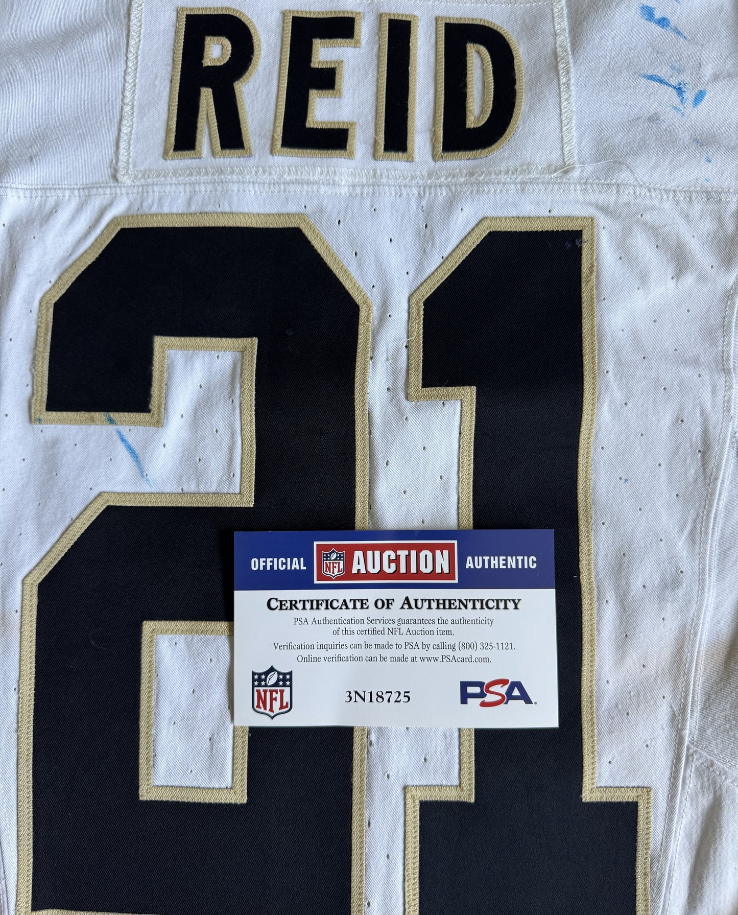 Justin Reid GAME WORN 💪 11/02/25 PHOTO MATCHED 📸 Saints NFL Jersey 🎽 vs Rams Includes Proof of Authenticity 🛡️