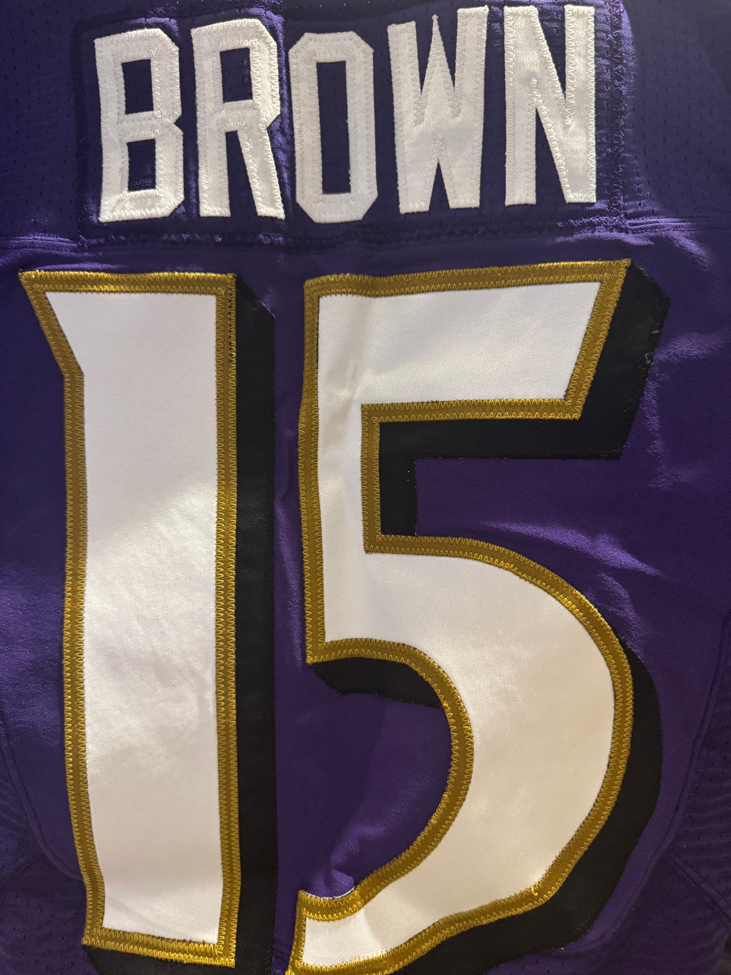 Hollywood Brown GAME-WORN💪Baltimore Ravens💜Nike On-Field NFL Jersey PSA COA