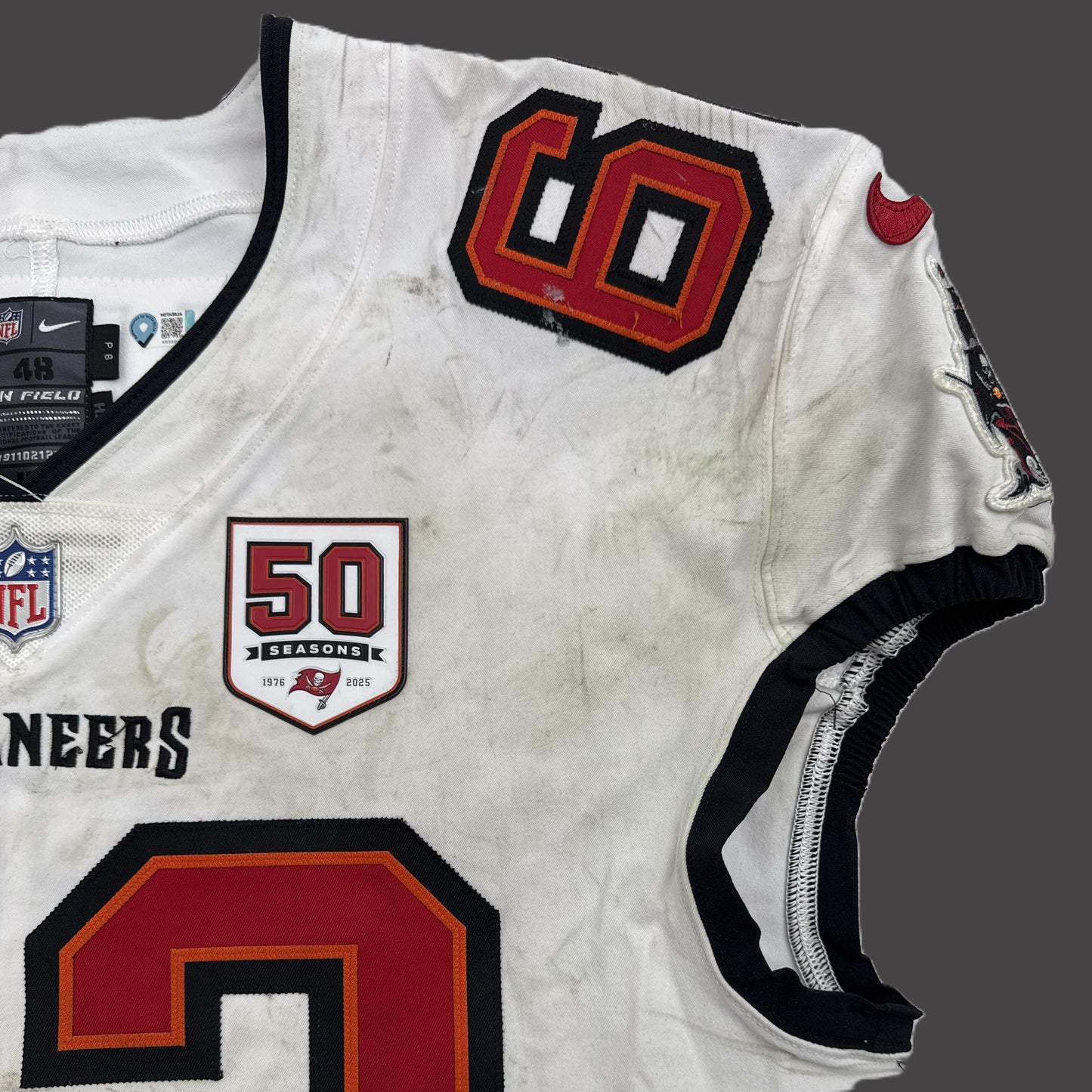 Graham Barton GAME WORN 💪 10/12/25 Tampa Bay Buccaneers Nike On-Field NFL Jersey 👕 vs. 49ers Inc. COA