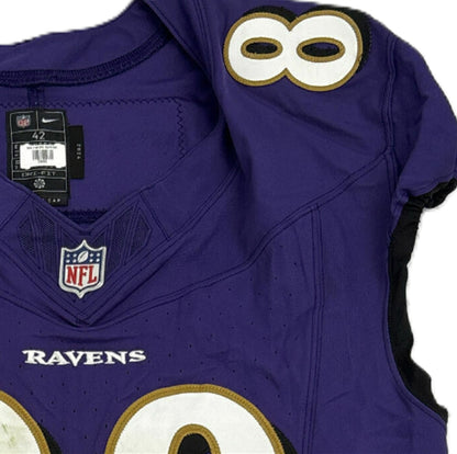 Charlie Kolar GAME-WORN💪10/12/25 On-Field Baltimore Ravens💜Jersey vs.Los Angeles Rams🐏