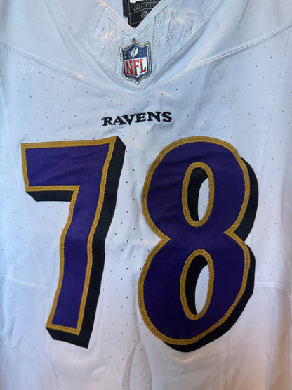 Morgan Moses GAME-WORN💪10/15/23 Baltimore Ravens💜Nike NFL Jersey vs.Titans🌍vs. Titans (London Game)