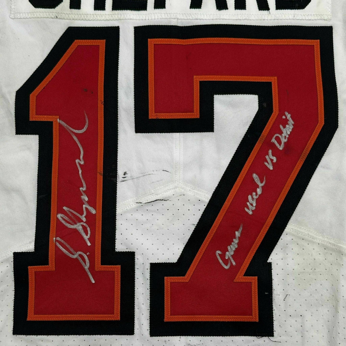 Sterling Shepard Signed + Inscribed GAME WORN 10/20/25 Tampa Bay Buccaneers Jersey vs Detroit Lions Also includes COA 🛡️