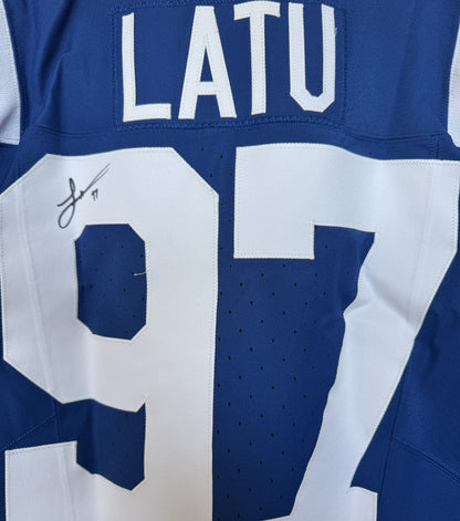 Laiatu Latu SIGNED GAME ISSUED 💪 Indianapolis Colts Nike NFL Jersey 👕 Also includes COA