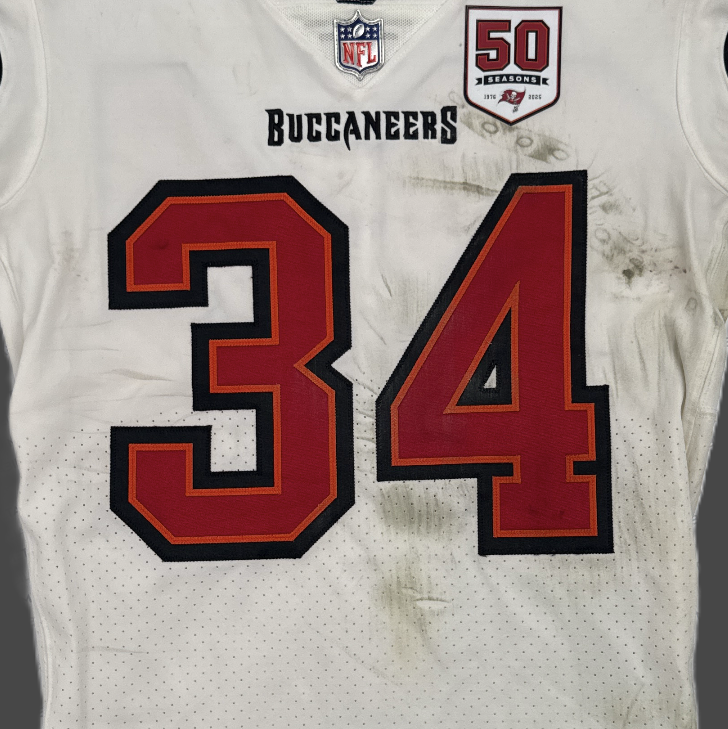 Bryce Hall GAME-WORN 8/23/25 Tampa Bay Buccaneers OnField NFL Jersey vs.Bills
