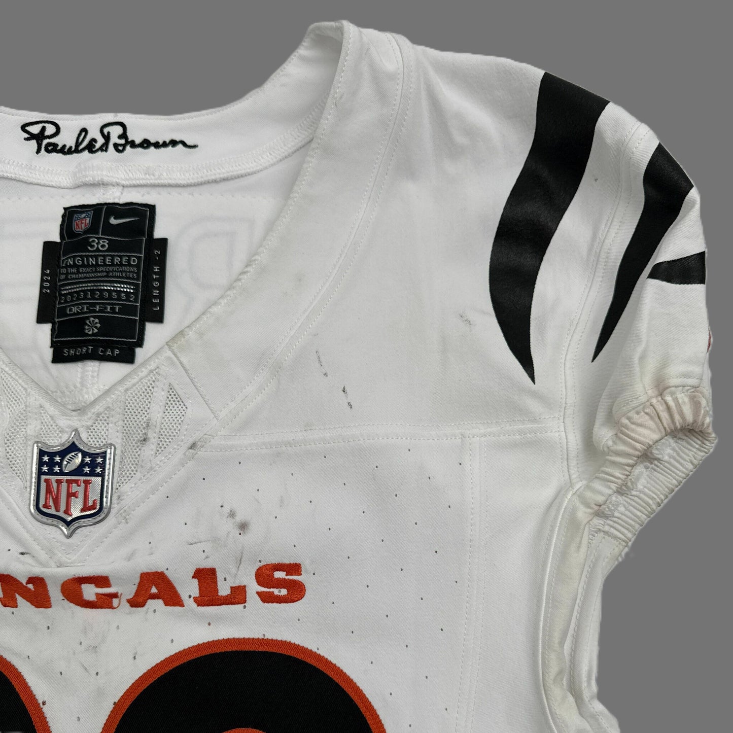 DJ Turner II GAME WORN 10/16/25 💪 Cincinnati Bengals 🐅 Nike NFL Jersey 👕vs Pittsburgh Steelers inc. COA 🛡️