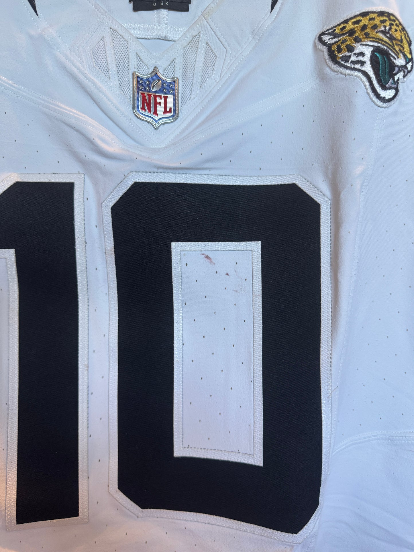 Mac Jones GAME WORN/USED 💪10/13/24 Jacksonville Jaguars 🐆 Nike NFL Jersey 👕 vs. Chicago Bears (London Game🌍) PSA Authenticated 🛡️