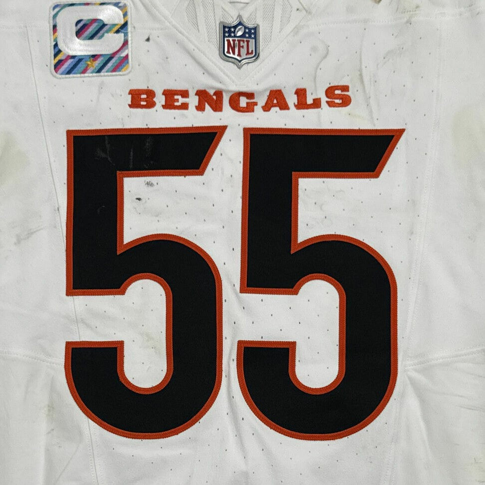 Logan Wilson GAME WORN/USED 10/12/25 💪 Cincinnati Bengals 🐅 Nike NFL Jersey vs Packers inc. COA 🛡️