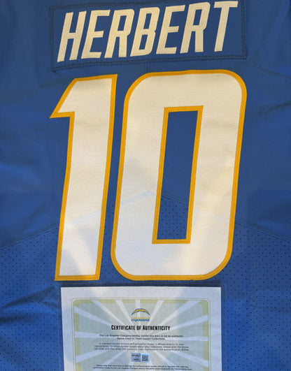 Justin Herbert TEAM ISSUED Los Angeles Chargers NFL Jersey includes sleeves 💯 RARE ⚡ Inc COA 🛡️
