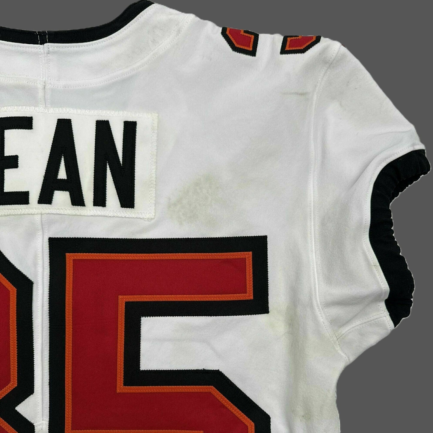 Jamel Dean GAME WORN 💪 11/09/25 Tampa Bay Buccaneers On-Field Nike NFL Jersey 👕 vs. Patriots Inc. COA