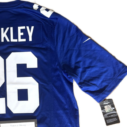 Saquon Barkley Hand Signed ✍️ New York Giants Nike NFL Jersey 👕 Also includes Authenticity 🛡️