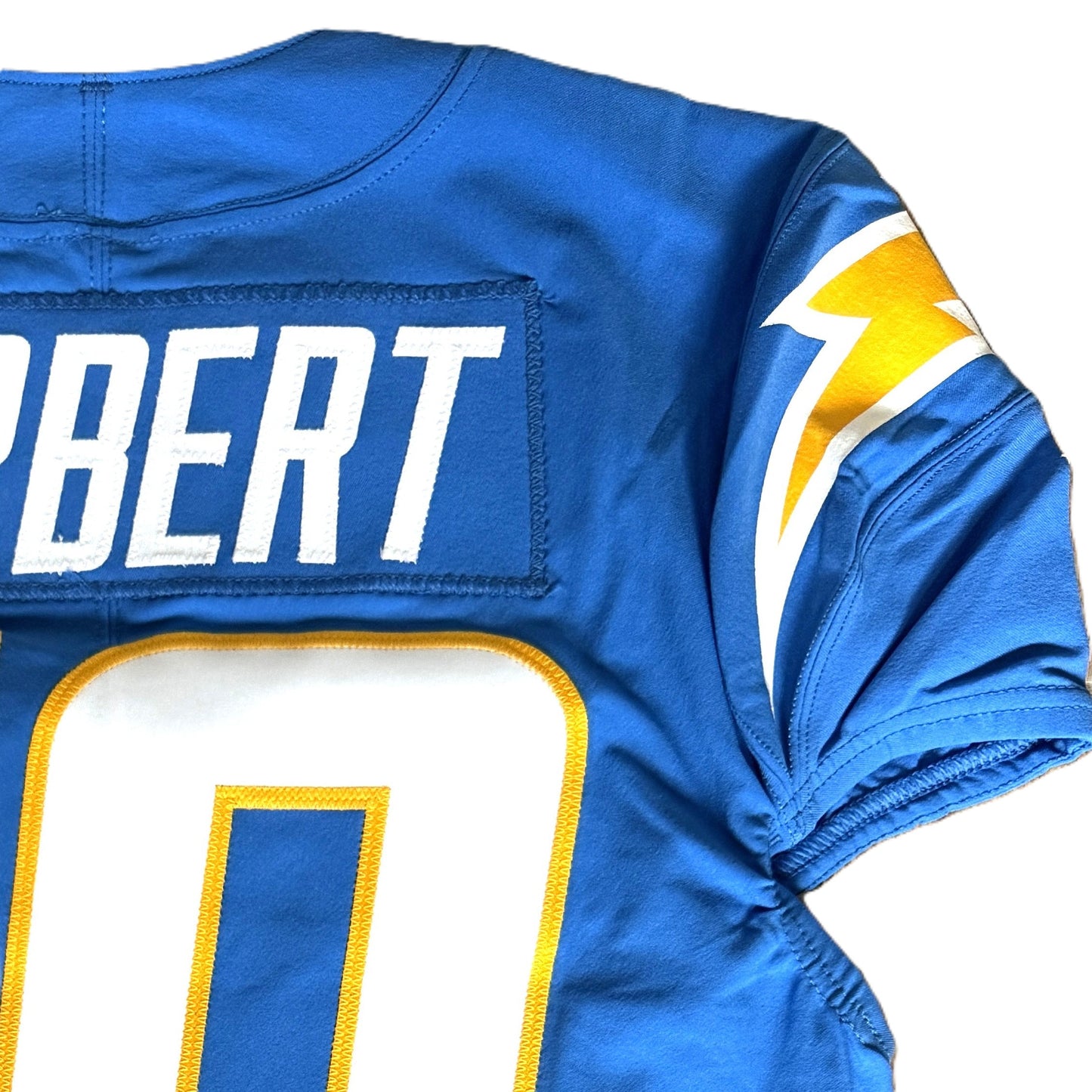 Justin Herbert TEAM-ISSUED💪Los Angeles Chargers⚡NFL Nike Jersey includes Captains Patch