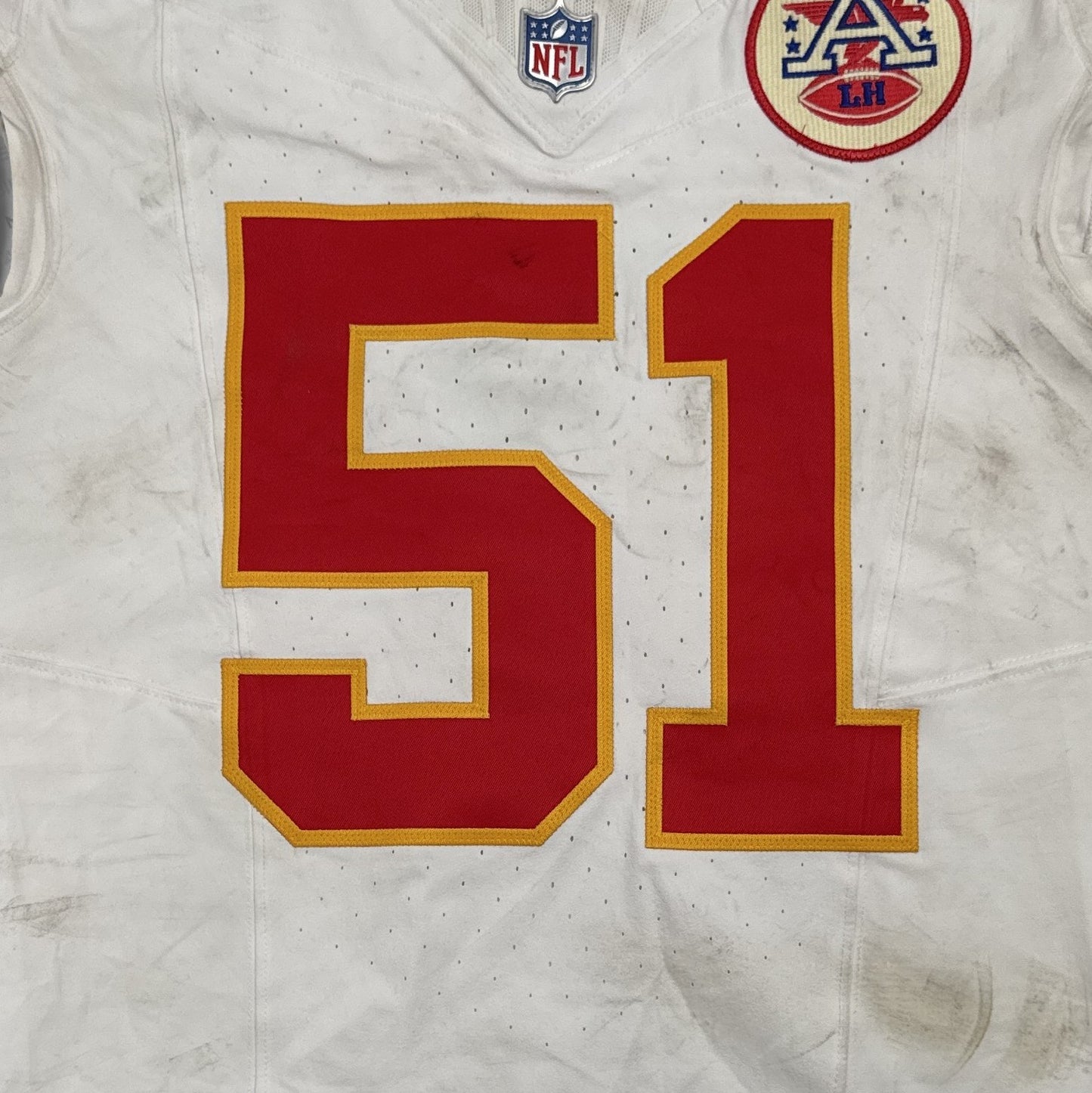 Mike Danna GAME WORN 💪 10/06/25 Kansas City Chiefs Nike NFL Jersey 🎽 vs Jaguars - COA included 🛡️