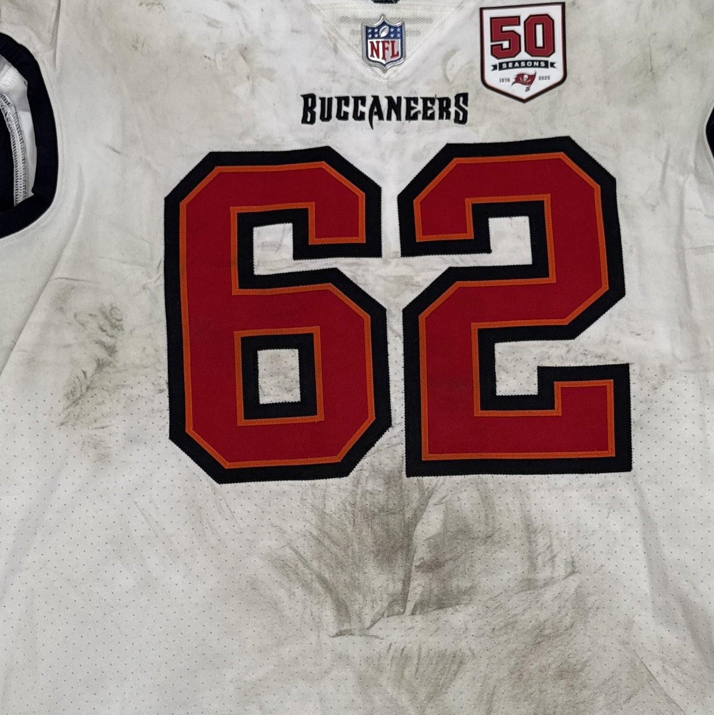 Graham Barton GAME WORN 💪 10/12/25 Tampa Bay Buccaneers Nike On-Field NFL Jersey 👕 vs. 49ers Inc. COA