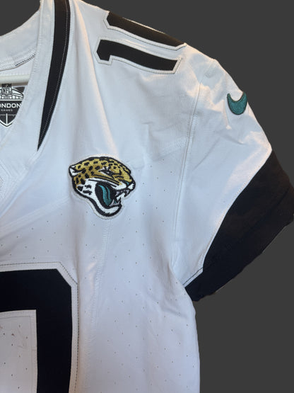 Mac Jones GAME WORN/USED 💪10/13/24 Jacksonville Jaguars 🐆 Nike NFL Jersey 👕 vs. Chicago Bears (London Game🌍) PSA Authenticated 🛡️