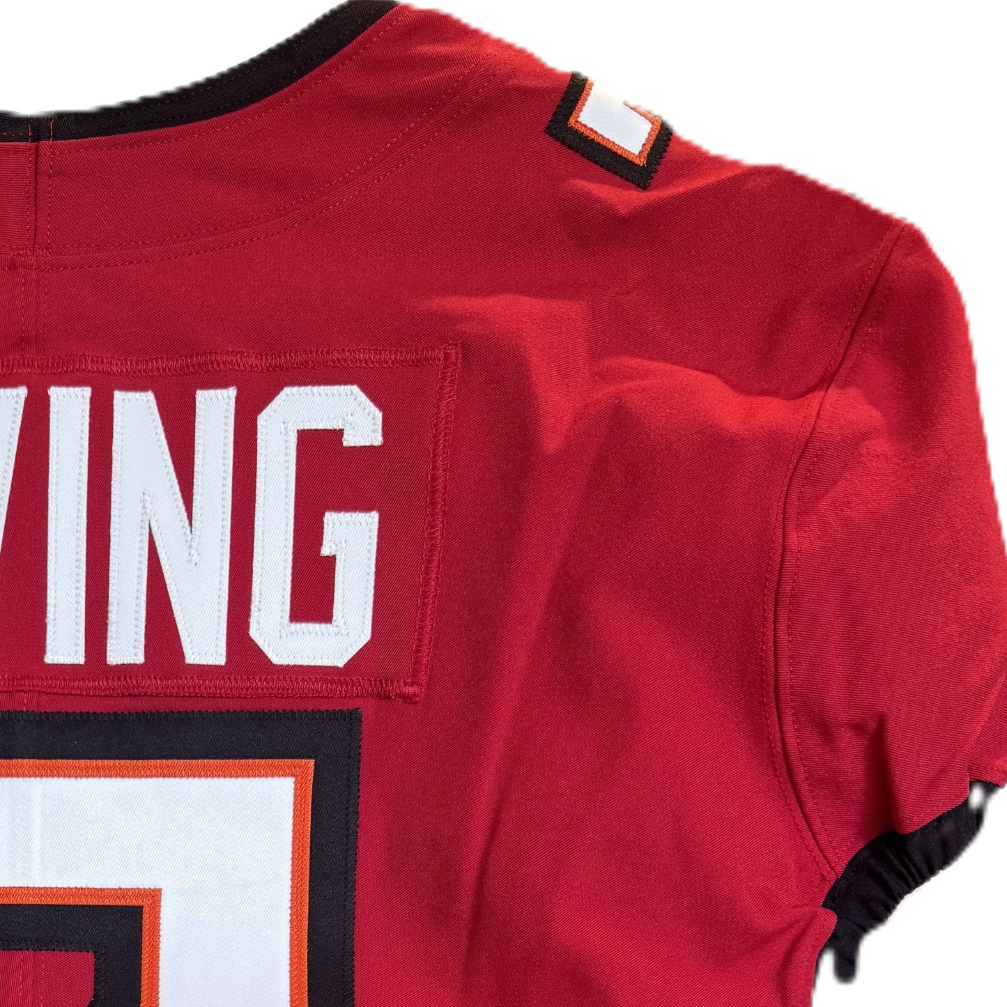 Bucky Irving GAME ISSUED 💪 Tampa Bay Buccaneers On-Field Nike NFL Red Jersey 🎽 Also includes Certificate of Authenticity 🛡️