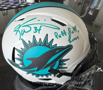 Ricky Williams Signed Miami Dolphins Full-Size Authentic On-Field Lunar Eclipse Alternate Speed Helmet Inscribed "Puff, Puff, Run" Inc. Authentication 🛡️