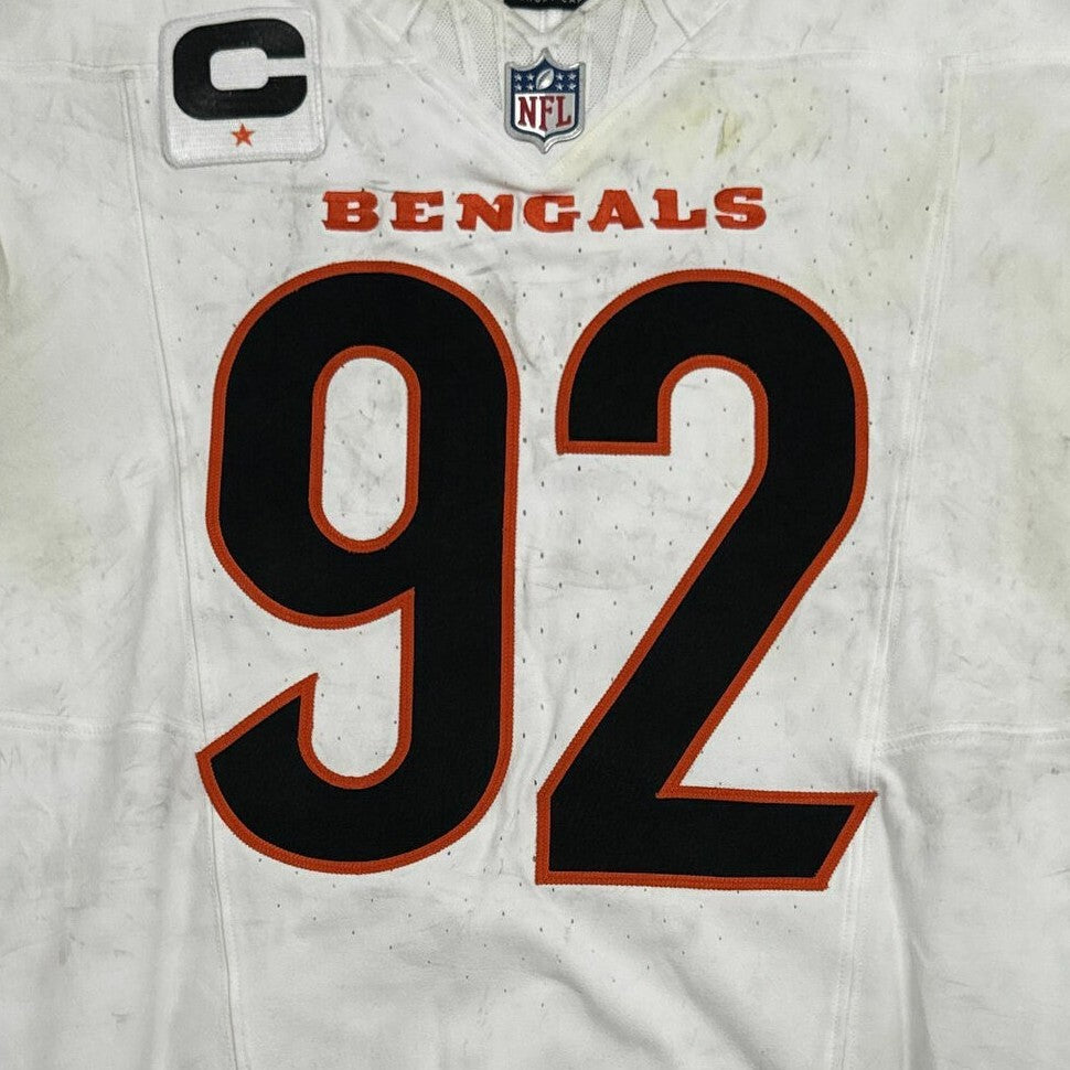 B.J. Hill GAME WORN 💪 10/16/25 Cincinnati Bengals Nike NFL Jersey vs. Steelers inc. COA 🛡️