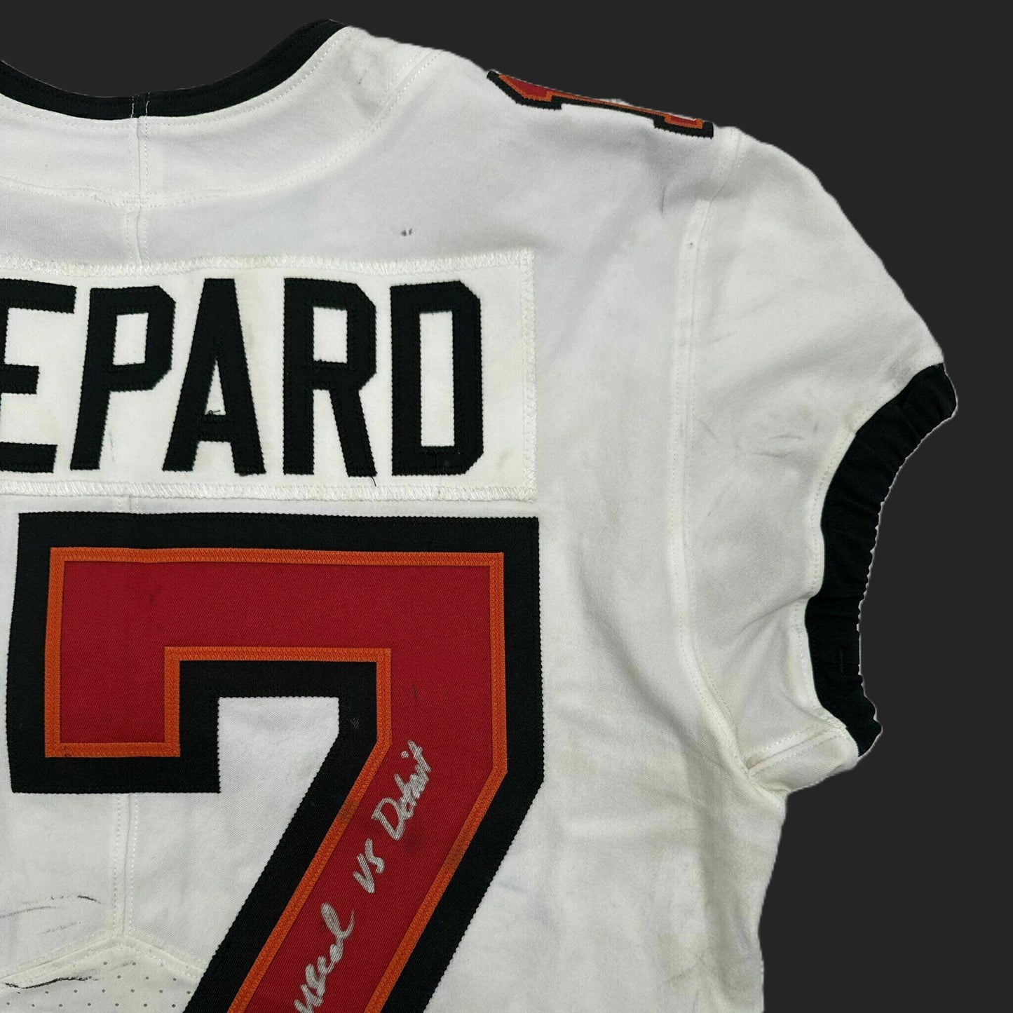 Sterling Shepard Signed + Inscribed GAME WORN 10/20/25 Tampa Bay Buccaneers Jersey vs Detroit Lions Also includes COA 🛡️