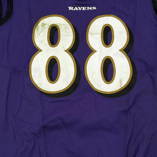 Charlie Kolar GAME-WORN💪10/12/25 On-Field Baltimore Ravens💜Jersey vs.Los Angeles Rams🐏
