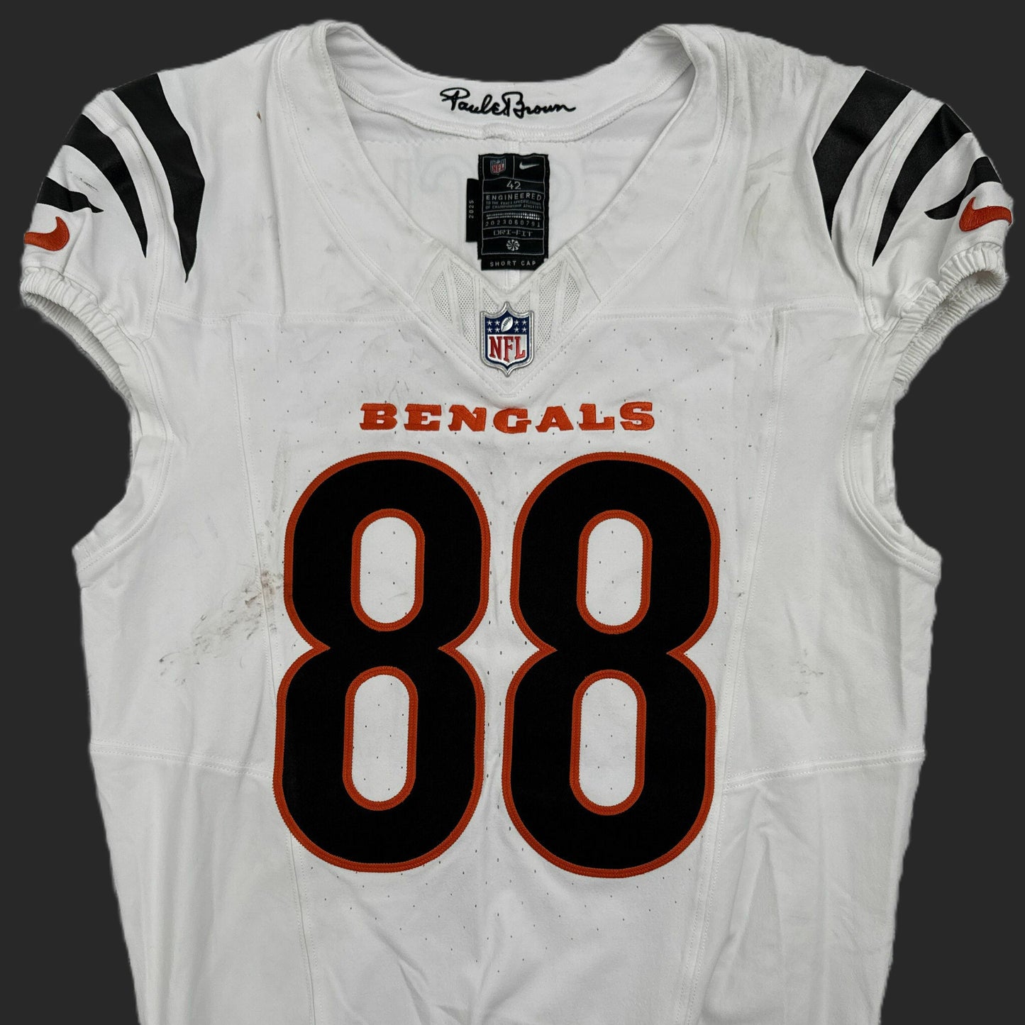 Mike Gesicki GAME WORN 09/21/25 💪 Cincinnati Bengals 🐅 NFL Jersey vs Minnesota Vikings Also Includes Certificate of Authenticity
