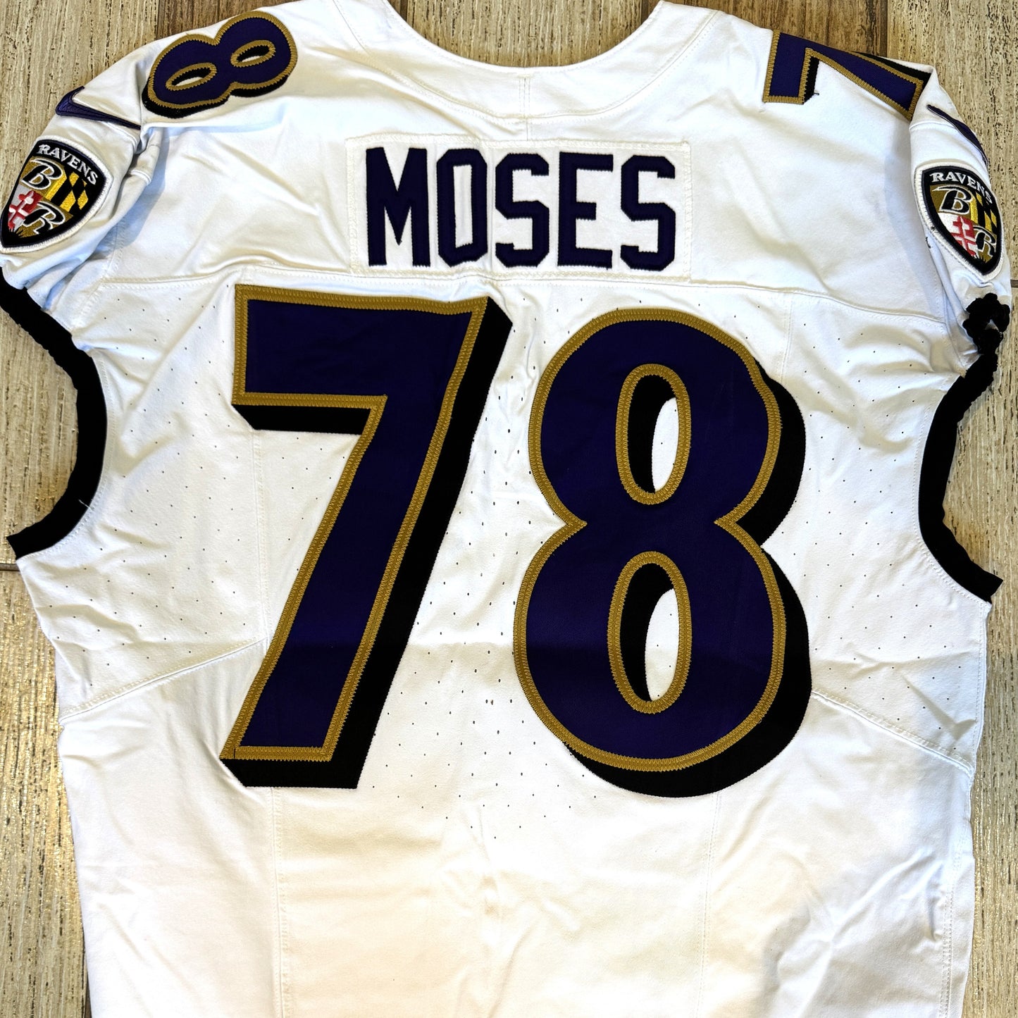 Morgan Moses GAME-WORN💪10/15/23 Baltimore Ravens💜Nike NFL Jersey vs.Titans🌍vs. Titans (London Game)