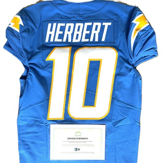 Justin Herbert TEAM-ISSUED💪Los Angeles Chargers⚡NFL Nike Jersey includes Captains Patch