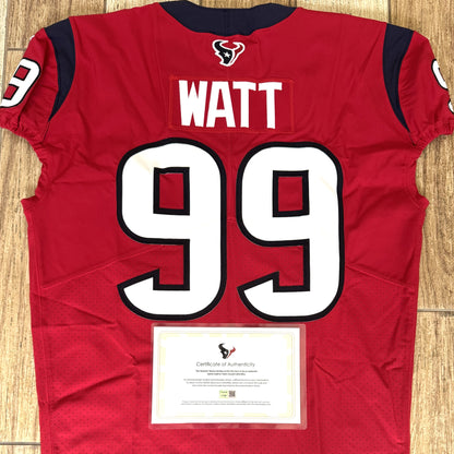 J.J. Watt 💯 TEAM ISSUED 💪 Houston Texans On-Field Nike NFL Jersey 👕 Also includes COA 🛡️ & Walter Payton NFL Man of the Year & Captain Patches