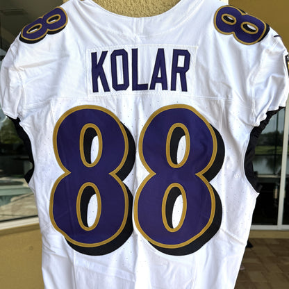 Charlie Kolar GAME WORN💪 (10/15/2023) On-Field Baltimore Ravens💜Jersey NFL🌍vs. Titans (London Series)