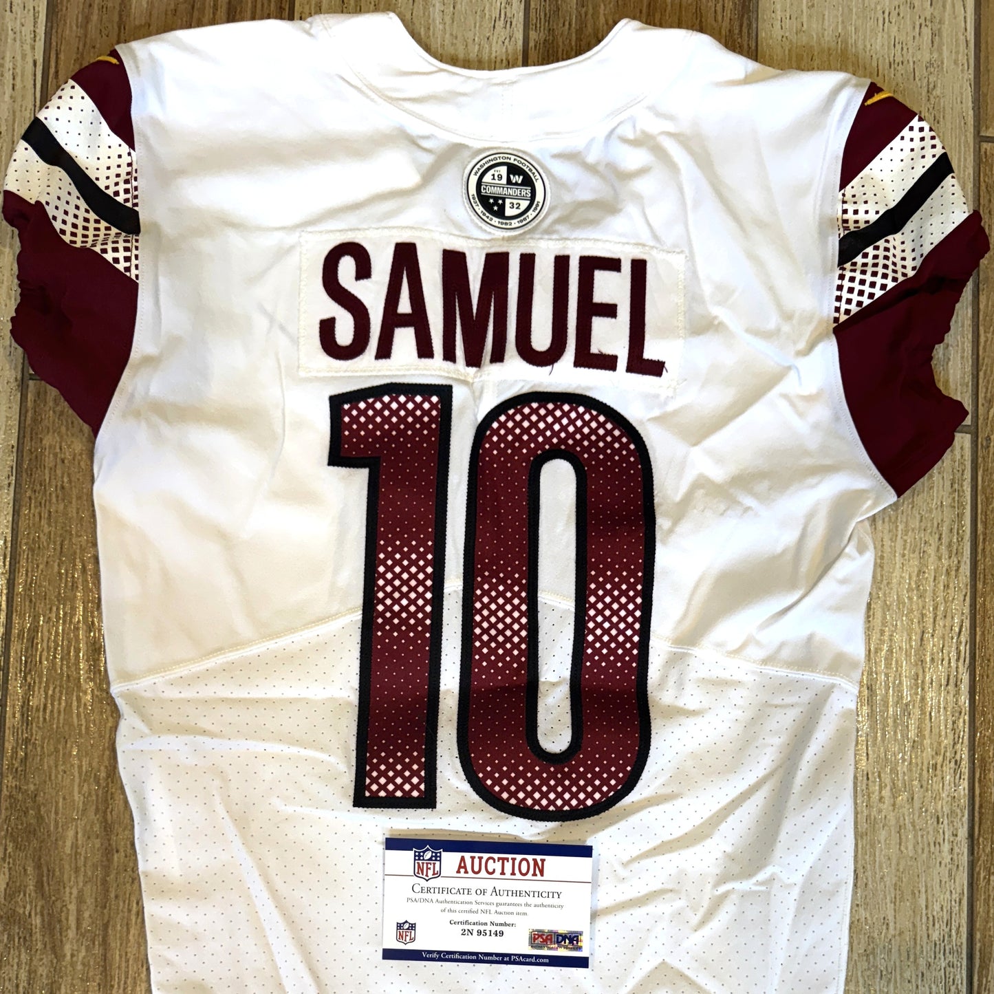 Curtis Samuel GAME WORN💪10/13/22 PHOTO MATCHED📸Commanders NFL Jersey vs.Chicago Bears (Crucial Catch Game)