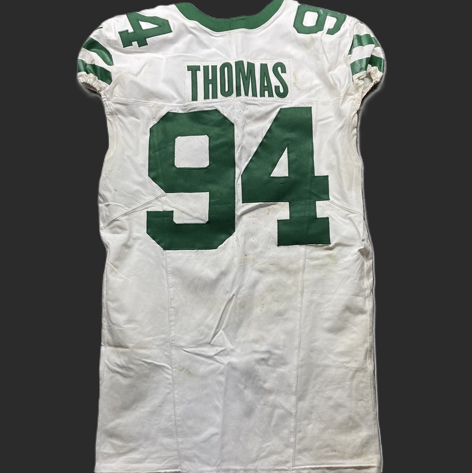 Solomon Thomas GAME WORN 💪 10/20/24 New York Jets Nike NFL Jersey 👕 vs Pittsburgh Steelers Also includes Professional Sports Authenticator 🛡️